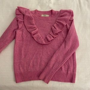 Loft Pink Sweater with Frills in a size S!